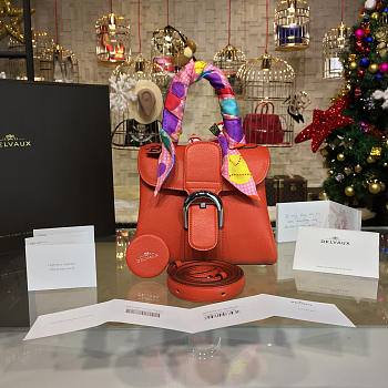 Delvaux Mini Brillant Satchel Orange 1513