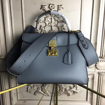 Dioraddict Calfskin Handbag Rouge in Blue 30cmx23cmx12cm