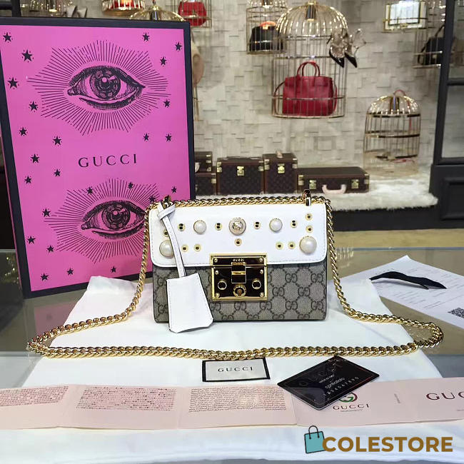 gucci gg leather padlock studded CohotBag 2387 - 1