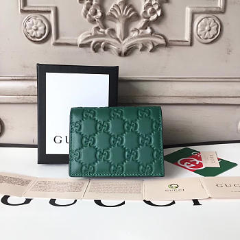 Gucci Signature Wallet In Green 11x2.5x8.5 cm