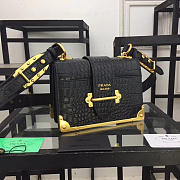 Prada Black Crocodile And Leather Cahier Shoulder Bag - 1
