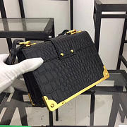 Prada Black Crocodile And Leather Cahier Shoulder Bag - 6