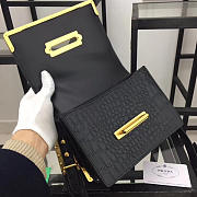 Prada Black Crocodile And Leather Cahier Shoulder Bag - 2