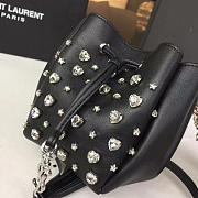 YSL Bucket Bag Black Silver  - 6