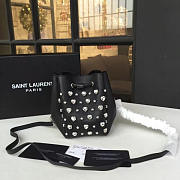 YSL Bucket Bag Black Silver  - 4