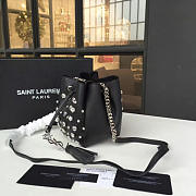 YSL Bucket Bag Black Silver  - 3