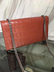 YSL Monogram Kate Silver Tassel In Embossed Crocodile Shiny Leather 5046 - 2