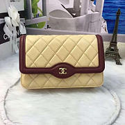 Chanel Lambskin Mini Chain Wallet Light Beige A81023 VS 03754 - 1