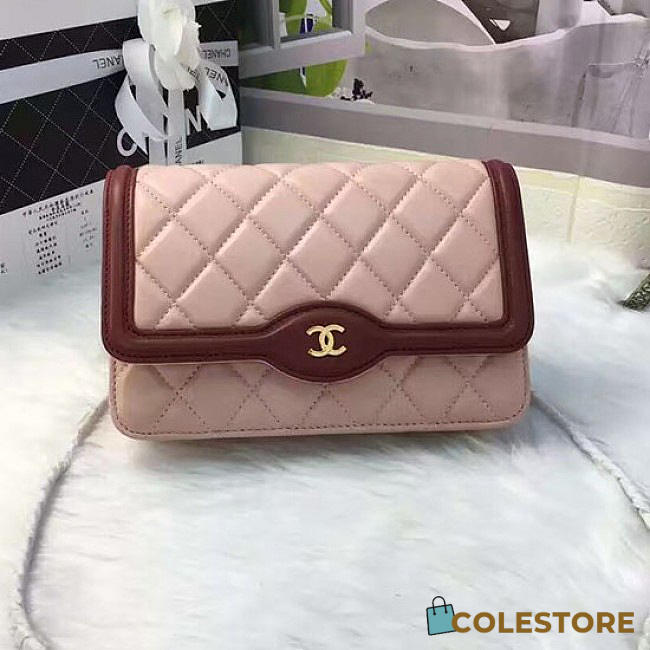 Chanel Lambskin Mini Chain Wallet Light Pink A81023 VS 06505 - 1