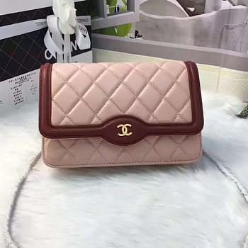 Chanel Lambskin Mini Chain Wallet Light Pink A81023 VS 06505