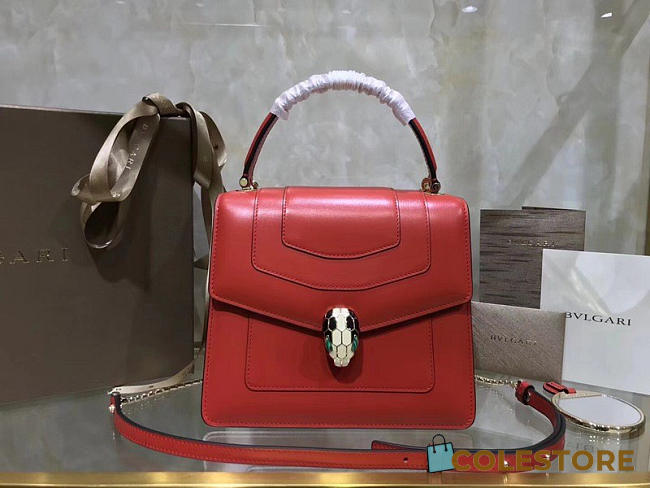 Bvlgari Serpenti Forever Calf Leather Flap Cover Handle Bag 280165 - 1