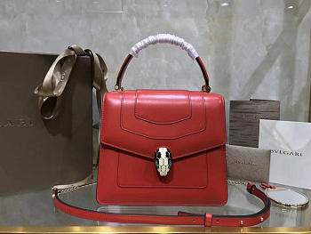 Bvlgari Serpenti Forever Calf Leather Flap Cover Handle Bag 280165