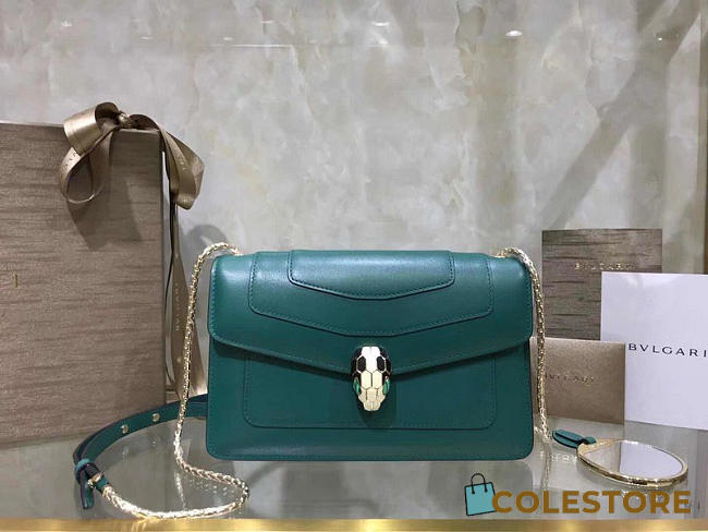 Bvlgari Serpenti Forever Calf Leather Flap Cover Shoulder Bag 38065 - 1