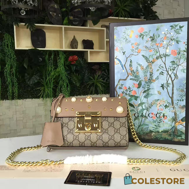 gucci gg leather padlock studded CohotBag 2368 - 1