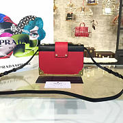 Prada Cahier Leather Shoulder Bag Rose 4260 - 4