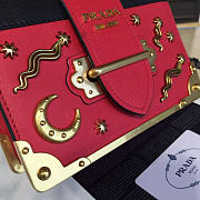 Prada Cahier Leather Shoulder Bag Rose 4260 - 5