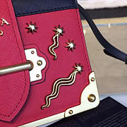 Prada Cahier Leather Shoulder Bag Rose 4260 - 6