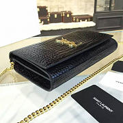 YSL Monogram College In Embossed Crocodile Shiny Leather 4764 - 6