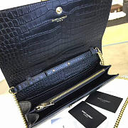 YSL Monogram College In Embossed Crocodile Shiny Leather 4764 - 2