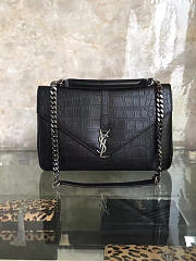 YSL Monogram College In Embossed Crocodile Shiny Leather 5106 - 2