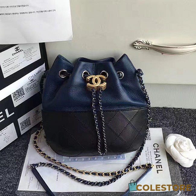 Chanels Gabrielle Purse Blue And Black A98787 VS05032 - 1