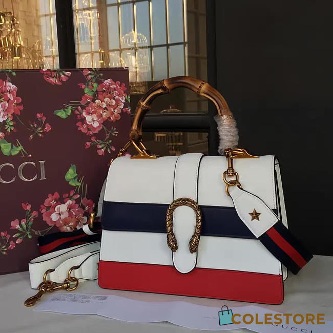 gucci dionysus leather top handle satchel white CohotBag - 1
