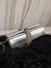 YSL Kate Chain Wallet With Tassel In Crinkled Metallic Leather 4991 - 6