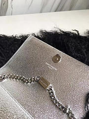 YSL Kate Chain Wallet With Tassel In Crinkled Metallic Leather 4991 - 5