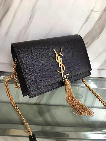YSL Monogram Kate Gold Tassel In Grain De Poudre Embossed Leather 5052