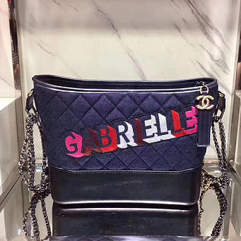 Chanel's Gabrielle Large Hobo Bag Navy Blue & Black A93824 VS05505