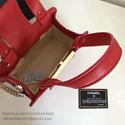 Chanel Small Label Click Leather Shopping Bag Red A93731 VS02552 - 4