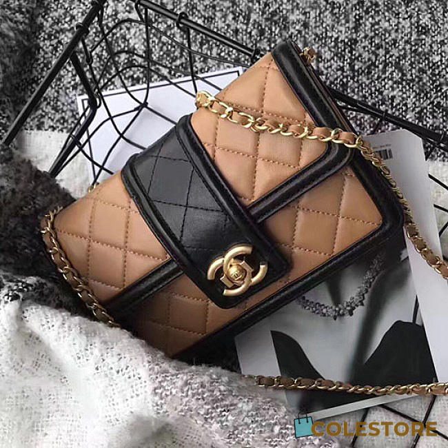 Chanel Lambskin Small Wallet On Chain Beige A91365 VS 03969 - 1