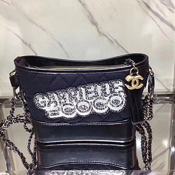 Chanel's GabrielleSmall Hobo Bag Blue & Black A91810 VS04980