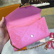   Louis Vuitton Monogram Vernis Mira Chain Wallet Pink 3348 - 6