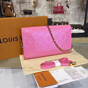   Louis Vuitton Monogram Vernis Mira Chain Wallet Pink 3348 - 3