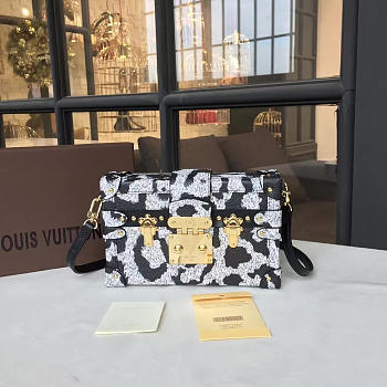  louis vuitton petite CohotBag  malle box bag black&white 3574