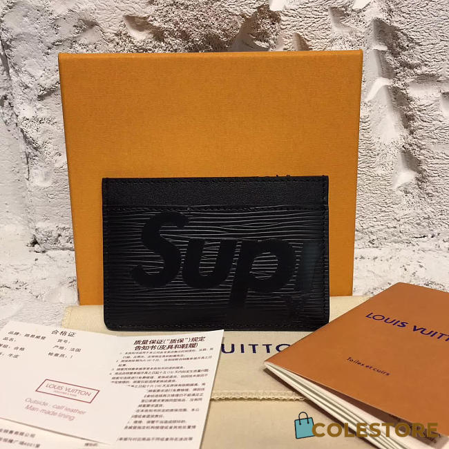 Louis Vuitton Supreme Card Holder Black M61733  - 1
