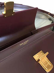 YSL Saint Laurent Black Leather Medium High School Satchel Bag   - 2