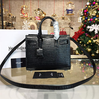 YSL Sac De Jour Nano Crocodile Embossed Shiny Leather 4922