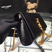 YSL Monogram- Kate Gold Tassel In Embossed Crocodile Shiny Leather 5056 - 4