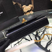 YSL Monogram- Kate Gold Tassel In Embossed Crocodile Shiny Leather 5056 - 5
