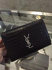 YSL Monogram Kate In Embossed Crocodile Shiny Leather 5063 - 3