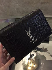 YSL Monogram Kate In Embossed Crocodile Shiny Leather 5063 - 4