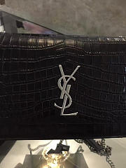 YSL Monogram Kate In Embossed Crocodile Shiny Leather 5063 - 5