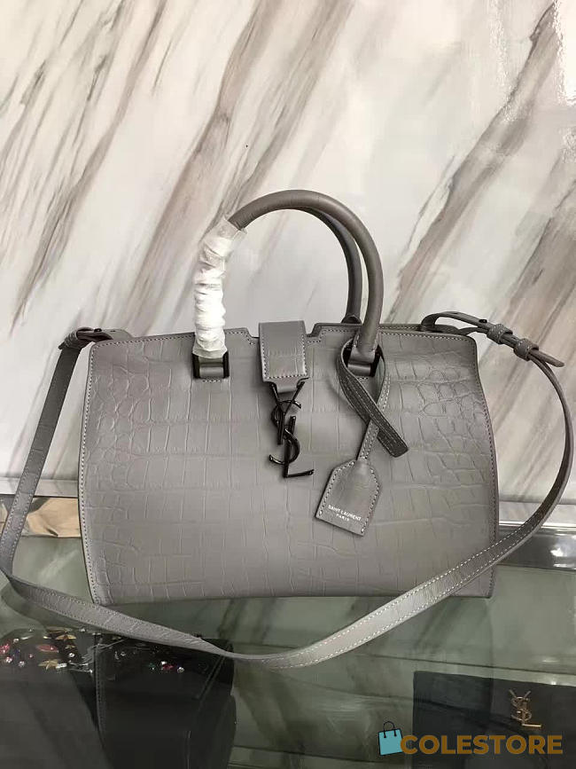 YSL Small In Embossed Crocodile Shiny Leather Cabas 5116 - 1