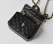 Chanel Caviar Leather Flap Bag With Gold Hardware Black  - 4