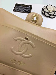 Chanel Lambskin Leather Flap Bag Gold/Silver Beige 25cm - 2