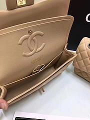 Chanel Lambskin Leather Flap Bag Gold/Silver Beige 25cm - 3