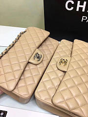 Chanel Lambskin Leather Flap Bag Gold/Silver Beige 25cm - 5