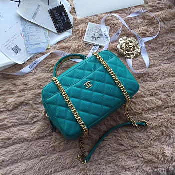 Chanel Bowling Bag Jersey & Gold-Tone Metal Green A69924 